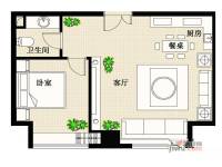 东方城市广场普通住宅63.6㎡户型图