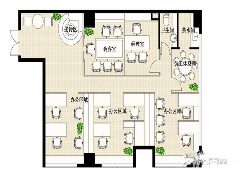 东方城市广场普通住宅126.9㎡户型图