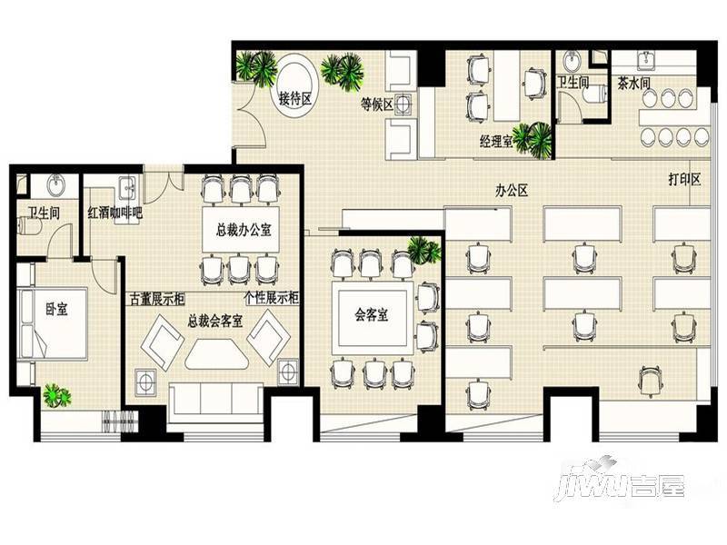 东方城市广场普通住宅190.5㎡户型图
